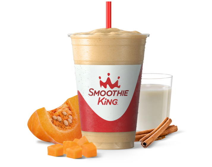 Keto Champ Pumpkin Smoothie with ingredients